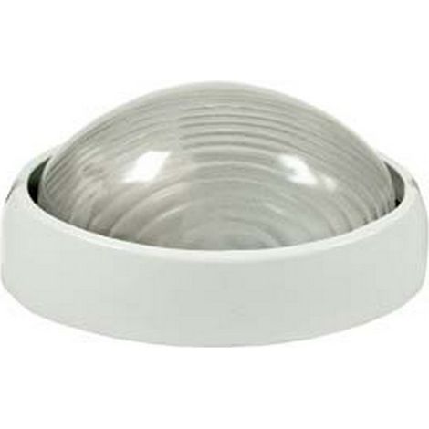 1PZ PLAFONIERA OVALE IN ALLUMINIO PER ESTERNO - 60w IP54 mm.213x148x98h. bianco