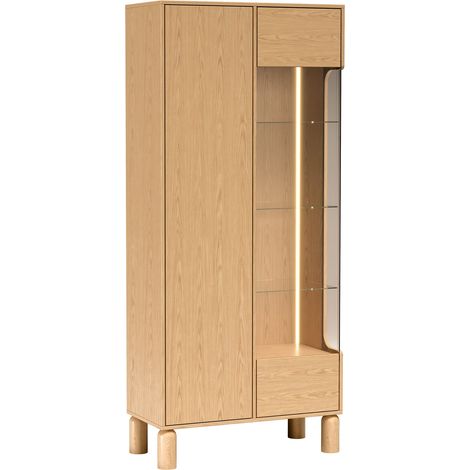 Selsey Sanden - Vitrine haute - 89 cm - Chêne Bookmatch (1/5)