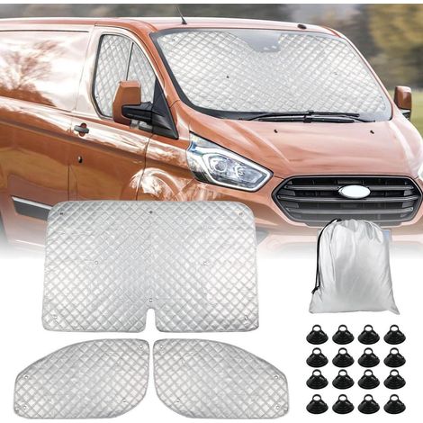 Jeu de 3 rideaux isolants pour Ford Transit Custom 2012-2025, protection UV et thermique (1/5)