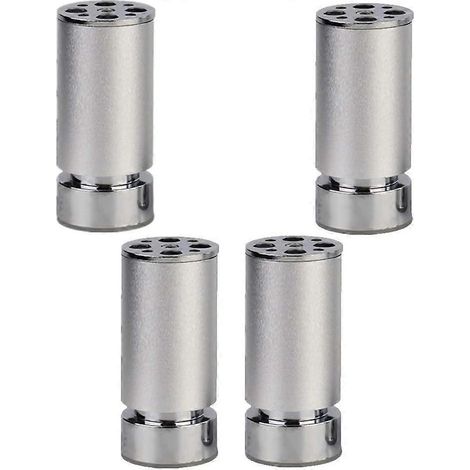Pieds de meubles métalliques réglables, pieds de table en alliage d'aluminium en 4 pièces, pieds de remplacement ronds pour canapés, bureaux, lits et armoires (15 cm x 6 pouces). (1/5)