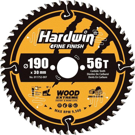Lame Scie Circulaire 190x30mm (56 Dents), pour Bois, Panneaux de Particules, Contreplaqué, Bois Dur, etc. Compatible avec Dewalt, Makita, Bosch (1/5)