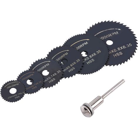 1 jeu de 1 mini-lames de scie circulaire HSS pour la coupe du bois, du plastique et de l'aluminium (1/5)