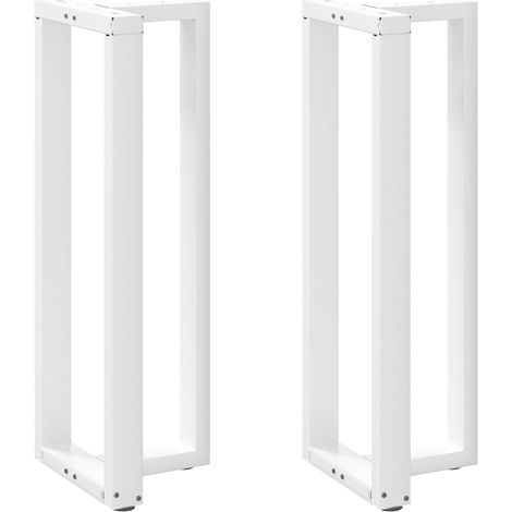 Bartischbeine T-Form 2 Stk. Weiß 40x35x(110-111) cm Stahl