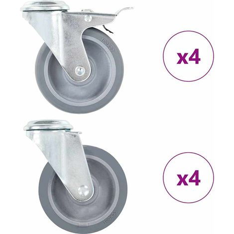 8 pcs Bolt Hole Swivel Casters 100 mm vidaXL (1/5)