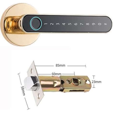 Serrure de porte intelligente Serrure de porte électronique à empreinte digitale Tuya serrure de poignée de mot de passe Bluetooth intelligente déverrouillage de l'application serrure de porte antivol (1/5)