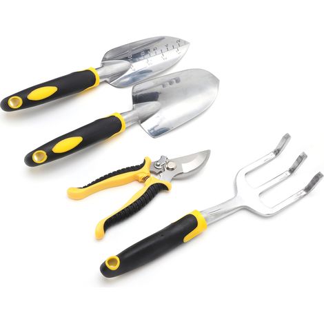 5-teiliges Gartenwerkzeug-Set mit Umpflanzspaten und Gartenschere mit robustem Kopf aus Aluminiumguss (1/5)