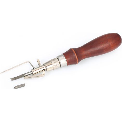 5 en 1 Pro Rainure à Couture et Biseau à Marquage de Bord, Kit Artisanat Cuir DIY, Coudre et Plier Cuir, Outil Manuel Bois Acier (1/4)