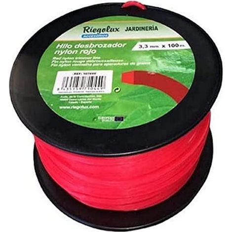 Riegolux 107667 - Filettatura Quadrata in Nylon, 3 mm x 100 m, Colore: Rosso