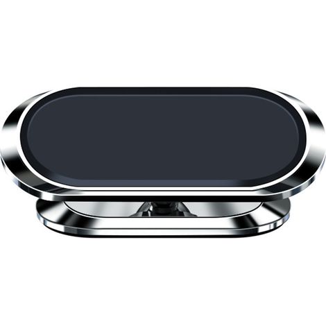 Support voiture magnétique F16 rotation 360°, fixation adhésive, antidérapant, argent modèle pour navigation automobile (1/5)