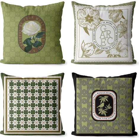 lot De 4 Housse De Coussin, Housse Coussin 45x45 Housses De Coussin Taie D'oreiller Dcoratif Canap Pour Chambre, Canap, Chaise, Lit,jardin (vintag (1/5)