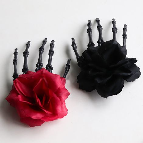 Main Articulée Squelette - Décoration Halloween - Accroche Porte Fenêtre Intérieur Extérieur - 16 x 9 cm - Lot de 2 (1/2)