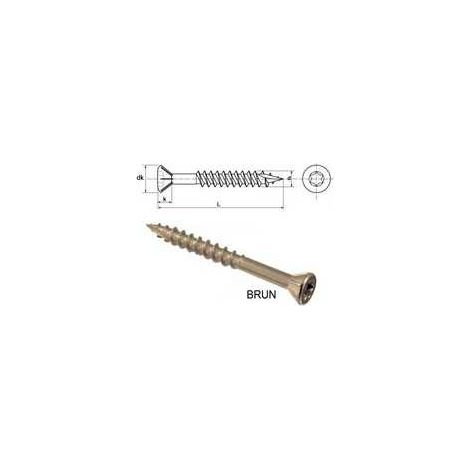 200 Vis 5x60mm Inox Autoforeuse Brun A2 PRO Torx + 1 embout offert