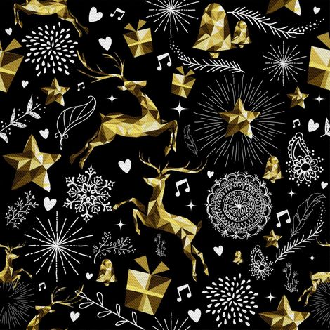 Tissu d'extérieur décoratif Oxford - Motif rennes, Noël I DX113 (1/5)