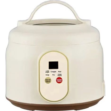 Mini cuiseur à riz, jaune clair 1,8 L - 1 à 2 portions Revêtement antiadhésif de haute qualité - Minuteur intégré - Cuve haut de gamme Format idéal pour les petits foyers (1/5)