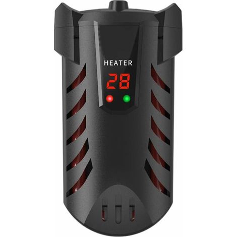 Riscaldatore per acquario, mini riscaldatore regolabile da 50 W, con controller LED digitale e protezione esterna, può controllare la temperatura da 20 a 34 °C, livello dell'acqua basso fino a 3,5 cm,