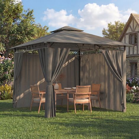 Devoko – Tonnelle de jardin 3x3m imperméable – Structure en acier galvanisé – Protection UV50+ – Installation rapide – Pour 4-6 personnes