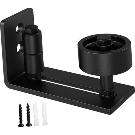 Longziming - Guide de sol réglable pour porte coulissante – Acier robuste avec revêtement noir – Guidage fluide et silencieux grâce à ses roulettes en nylon – Installation facile, antidérapant et anti (1/5)