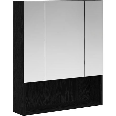 Maison Exclusive - Badezimmerspiegelschrank Schwarz Eichen-Optik