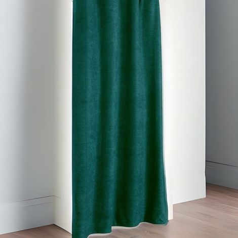 Homemaison – Rideau occultant isolant 100% polyester vert 140x240 cm – Finition galon fronceur – Prêt à poser et lavable en machine à 30°