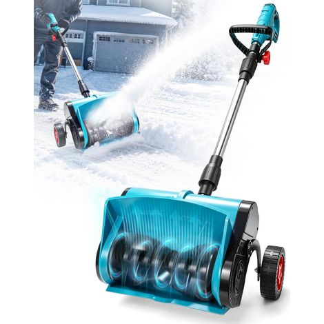 Déneigeuse sans fil pour 18 V, avec roues réglables en hauteur sur 3 niveaux, pelle à neige 25 000 tr/min, largeur de 25 cm, portée de lancement 8 m pour terrasses, trottoirs (1/5)