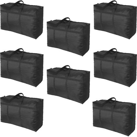 8 Pièces 150 L Grands Sac Rangement Vetement, 600D Tissu Oxford Sac de Rangement, Noir Sac Demenagement pour Couette, Couvertures