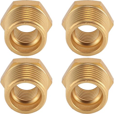 10 adaptadores reductores de manguera de latón con rosca macho NPT de 1/2 pulgada x rosca hembra NPT de 1/4 de pulgada para agua, gas y aceite. (1/5)