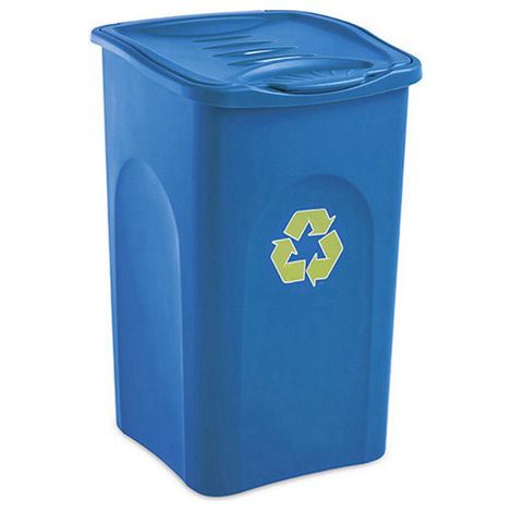Bidone Pattumiera 50L con Coperchio Cestino Multiuso per Raccolta Differenziata e Panni da Bucato Blu Made in Italy (1/5)