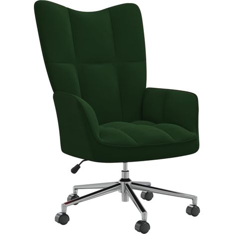 Chaise Chaise de relaxation Vert foncé Velours Chaise de salon 62535 (1/5)