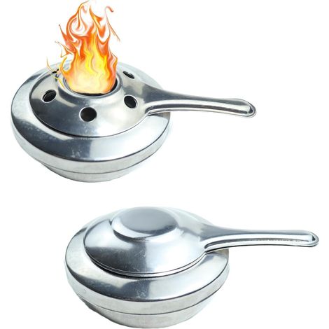 Lot de 2 réchauds à fondue à alcool, réchauds à alcool, récipients à pâte combustible, chauffe-plats pour fondue ou four, camping, café, boissons chaudes