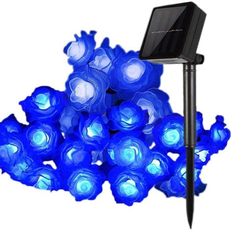 1 guirlande lumineuse solaire bleue et rose
