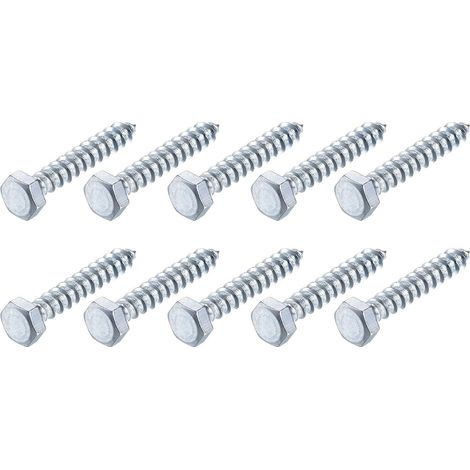 25pcs Hex Tirefond Vis M8x50mm Carbone Acier pour Ménage (1/5)
