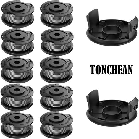 Lotto di 10 bobine di filo per BOSCH, bobina di ricambio in nylon F016800569 compatibile con Bosch 1,60 mm 4,0 m, compatibile con Bosch ART 23 SL/ART 26 SL e 2 tappi F016F04557- (1/4)