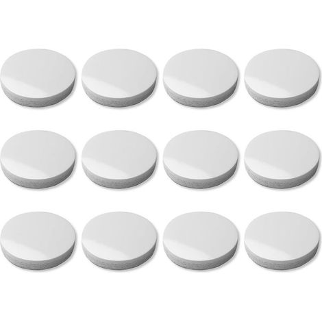 Set di 12 cuscinetti in silicone autoadesivi antiscivolo Ø18mm – Antivibrazione per mobili – Adesivo bianco per superfici lisce (1/3)