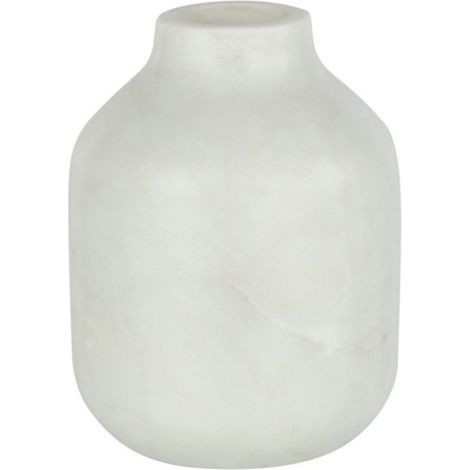 Vase Bouteille Déco "Marbre" 15cm Blanc