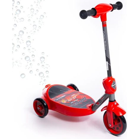Monopattino Elettrico Cars con Bolle Sapone Scooter a Spinta 3 Ruote per Bambini
