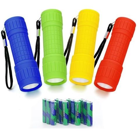 Mini lampe de poche lampe de poche lot de 4 lampes portatives antidérantes pour enfants et adultes désignées(s de batterie) (1/5)