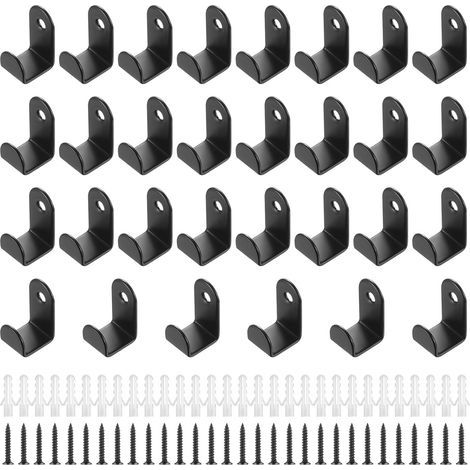 Set mit 30 schwarzen Wandhaken für Mäntel, Handtücher und Taschen, ideal für Zuhause, Badezimmer und Küche. (1/5)