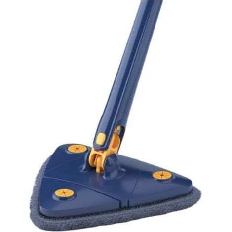 Balai triangulaire Upattend, balai de nettoyage réglable rotatif à 360°, humide et sec avec long manche extensible, essorage automatique pour le nettoyage des murs et des plafonds (bleu) (1/4)