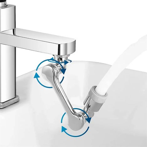 Schwenkbarer Wasserhahn mit 1080°-Drehung, Sprühfilter, Strahlregler, Universal-Filterarmatur, Doppelfunktions-Badarmatur, montiert, 2-teiliges Set