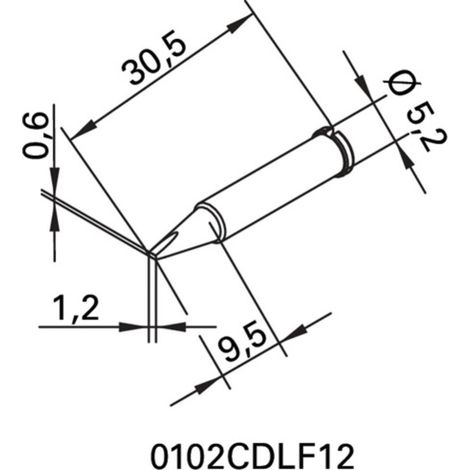 Ersa 102 CD LF 12 Punta de Soldador 1,2 mm (1/2)