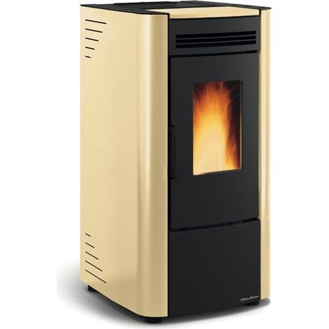 Stufa a pellet con struttura in acciaio color pergamena Ketty Evo 2.0 Nordica Extraflame (1/3)