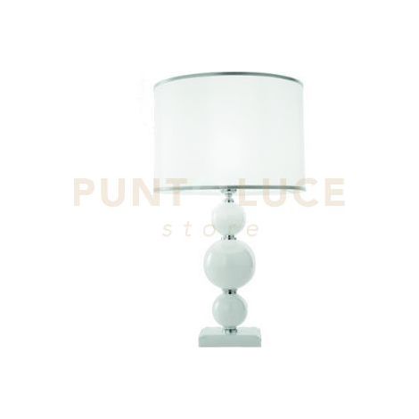 LUME PICCOLO TEBE BIANCO E CROMO 1 LUCE ATTACCO E14 D.25CM