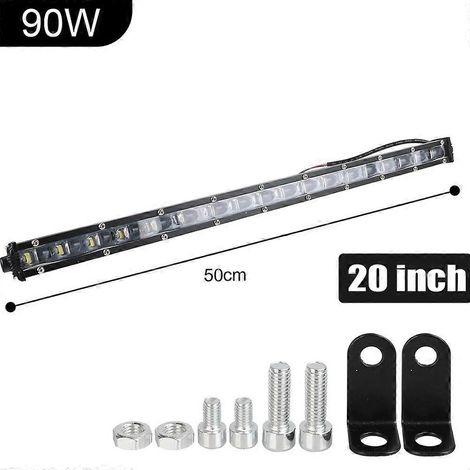 Phare antibrouillard de conduite 20 pouces 12V 24V 6D ultra mince pour moto, tout-terrain, 4x4, SUV, quad, tracteur, camion, barre LED 90W (1/5)