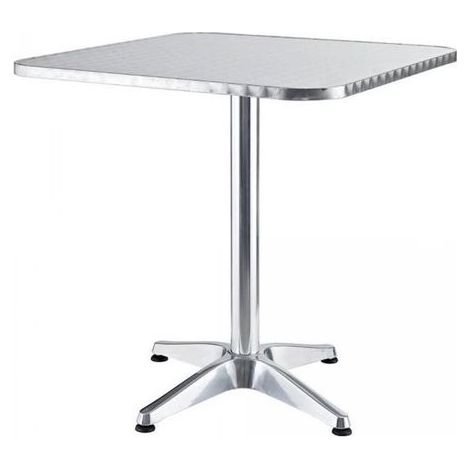 Tavolo in alluminio quadrato cm 60x60x70 con piedini regolabili tavolino per bar pub giardino (1/6)