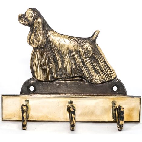 Cocker Spaniel americano: colgador de llaves con perro, soporte de latón para accesorios de perros, elegante decoración de pasillo de Art-Dog (1/5)