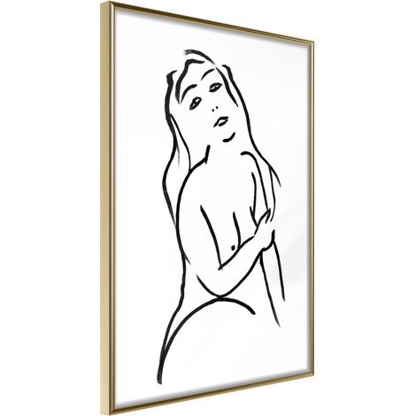 Affiche Murale Encadrée "Shape of a Woman" 30 x 42 cm Or