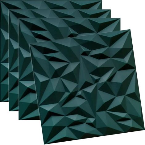 Panneaux muraux et plafond 3D vert VERDICO 50x50 cm – polystyrène décoratif, lot 1 pièces (0.25 m²)