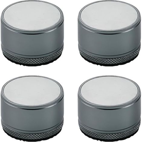 Lot de 4 Rehausseur de Meubles Réglable Métal, Rehausseur Pieds de Lit, Pieds de meubles pour Chaise, Table, Canapé, Caisson, Armoire de salle de bain, Gris, hauteur de 2.7cm-4cm, diamètre 40mm (1/5)
