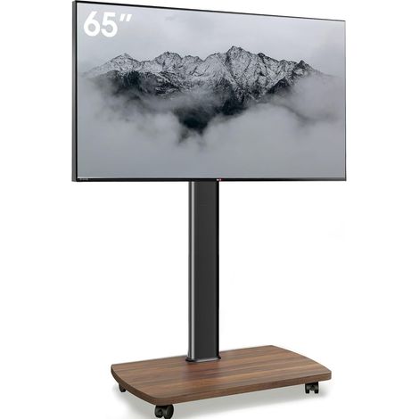 Support TV roulettes pour TV de 32-65 Pouces - Support TV sur Pied Plus Haut 1240 MM-1420 MM Pivotant 60° Inclinaison 12° jusqu'à 40 KG Max. VESA 400x400mm (1/5)