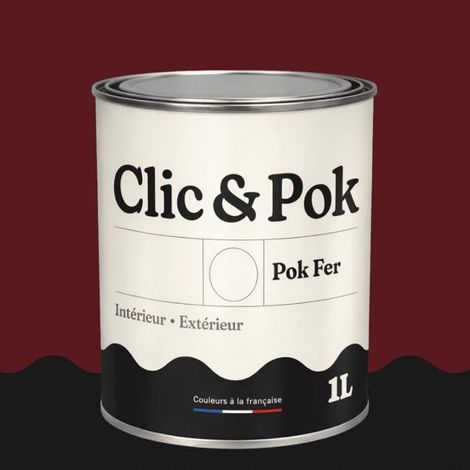 Peinture Fer Antirouille – Métal Extérieur Intérieur, Satinée, Protection Rouille - 1L - RAL 3005 - Rouge vin (1/4)
